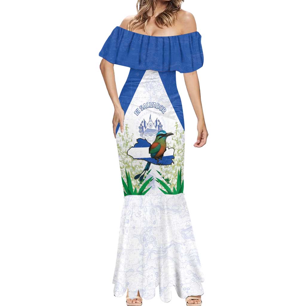 Personalized El Salvador Mermaid Dress Torogoz Bird Map