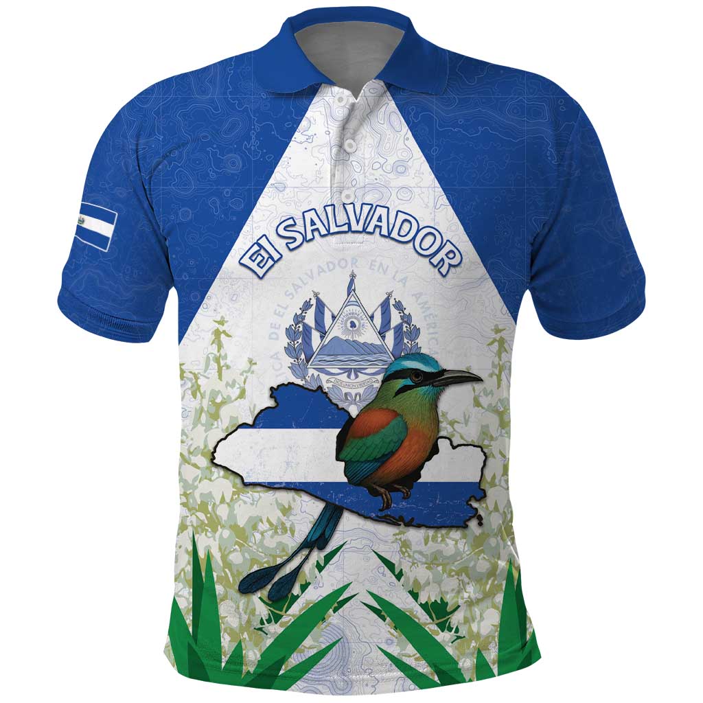 Personalized El Salvador Polo Shirt Torogoz Bird Map