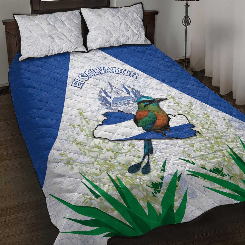 El Salvador Quilt Bed Set Torogoz Bird Map