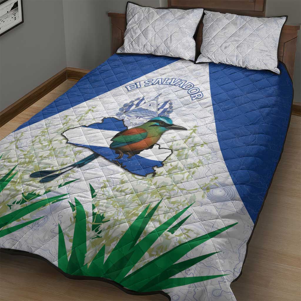 El Salvador Quilt Bed Set Torogoz Bird Map