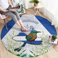 El Salvador Round Carpet Torogoz Bird Map