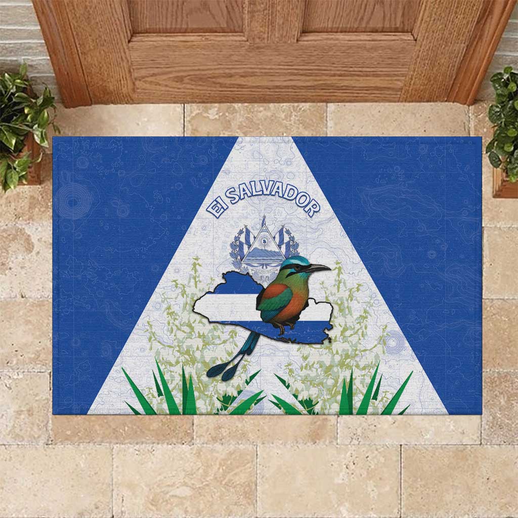 El Salvador Rubber Doormat Torogoz Bird Map