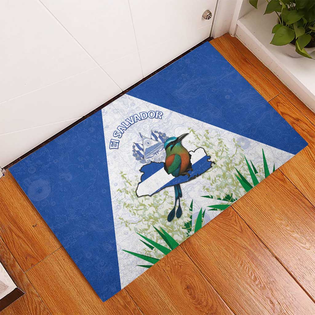 El Salvador Rubber Doormat Torogoz Bird Map
