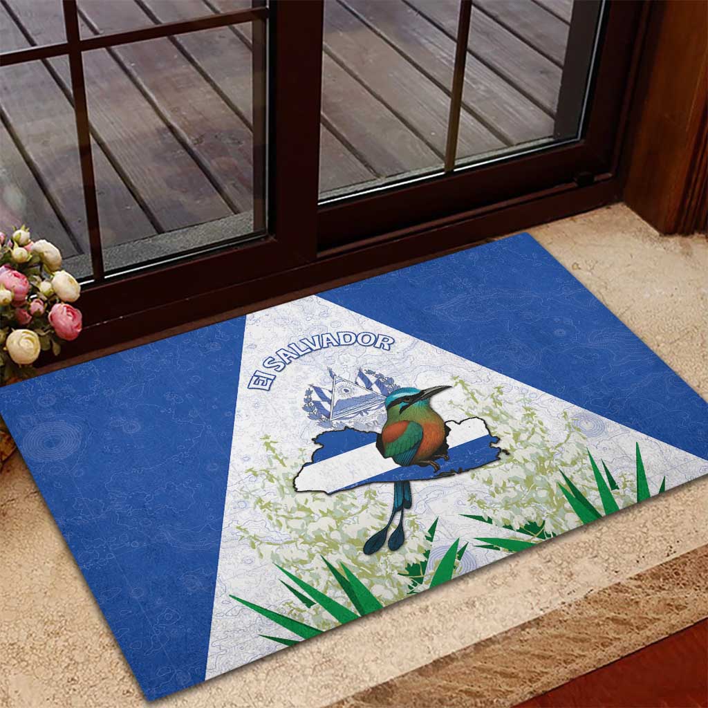 El Salvador Rubber Doormat Torogoz Bird Map