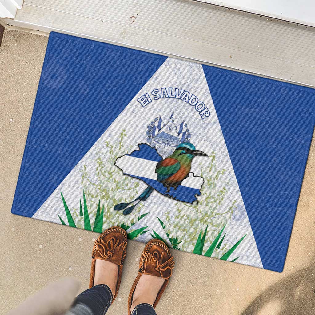 El Salvador Rubber Doormat Torogoz Bird Map
