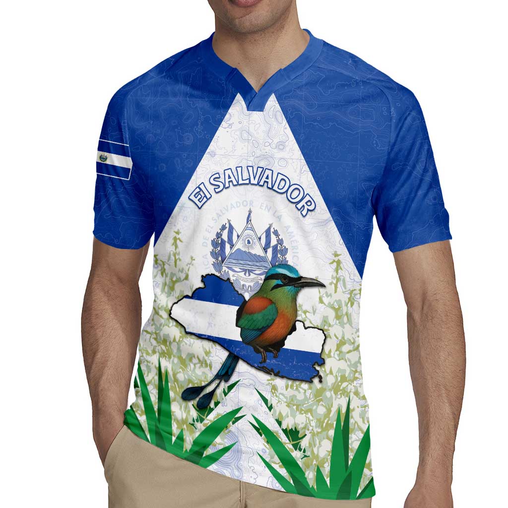 Personalized El Salvador Rugby Jersey Torogoz Bird Map