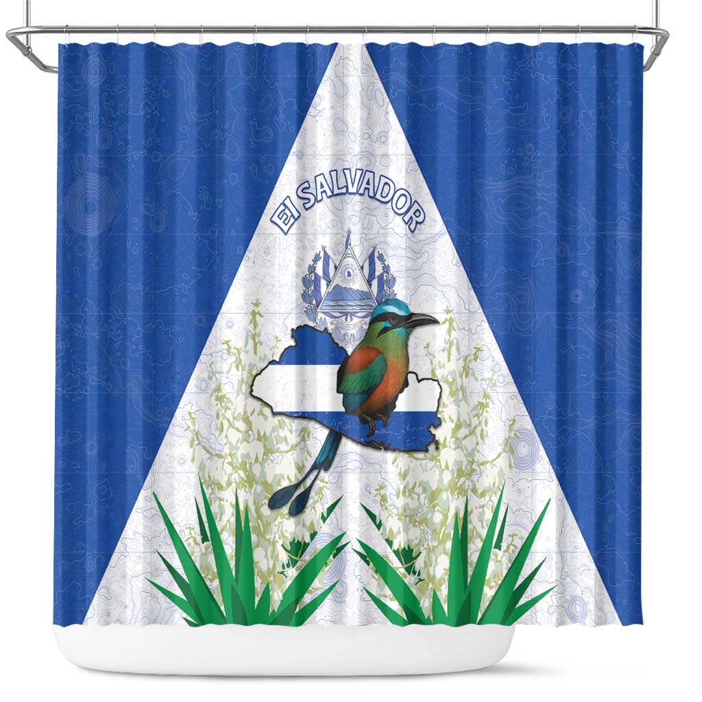 El Salvador Shower Curtain Torogoz Bird Map