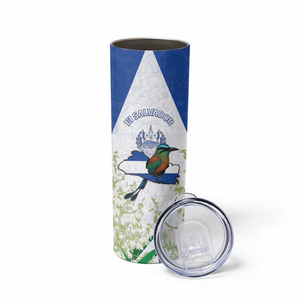 Personalized El Salvador Skinny Tumbler Torogoz Bird Map