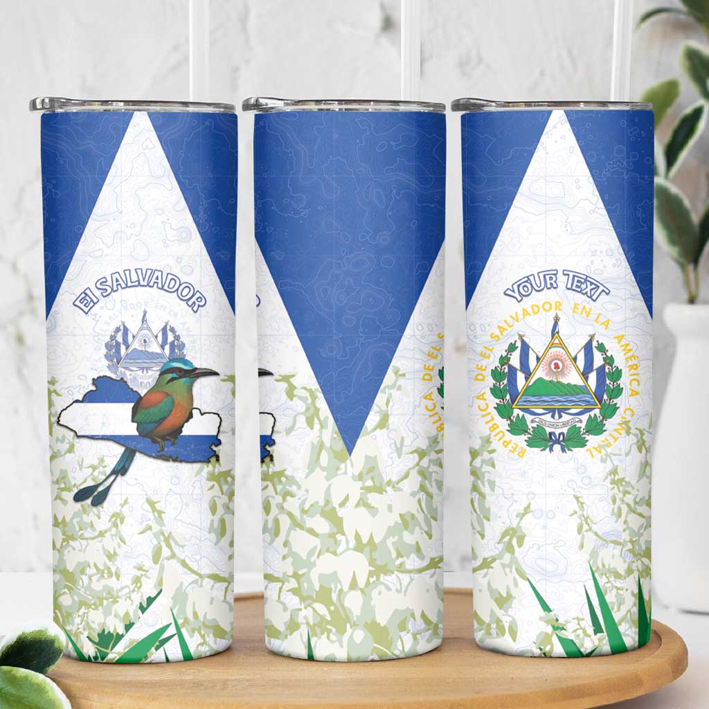 Personalized El Salvador Skinny Tumbler Torogoz Bird Map