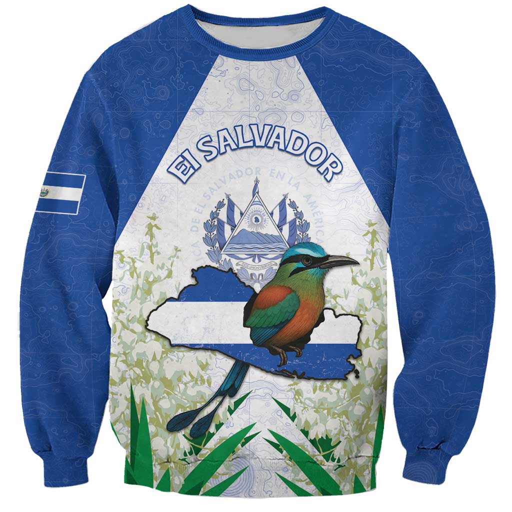 Personalized El Salvador Sweatshirt Torogoz Bird Map