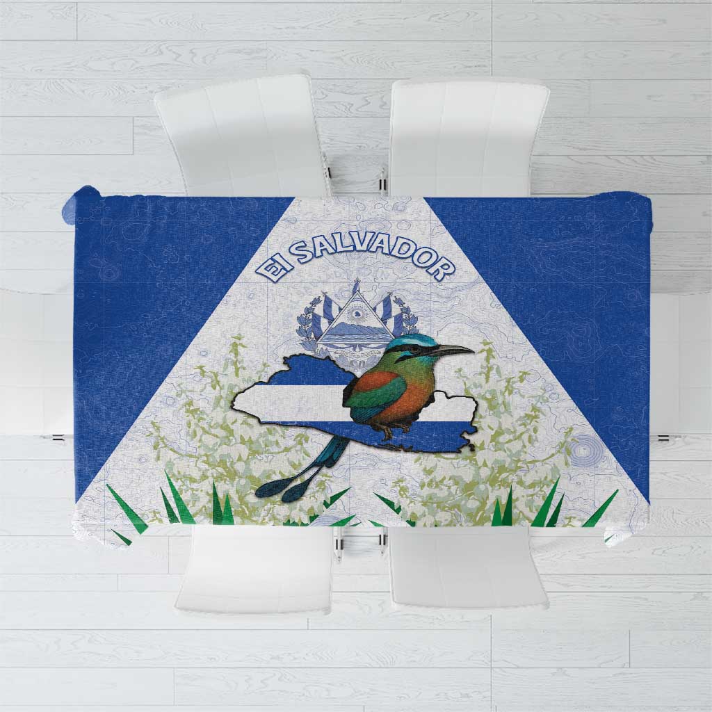 El Salvador Tablecloth Torogoz Bird Map