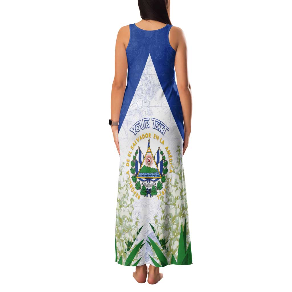 Personalized El Salvador Tank Maxi Dress Torogoz Bird Map