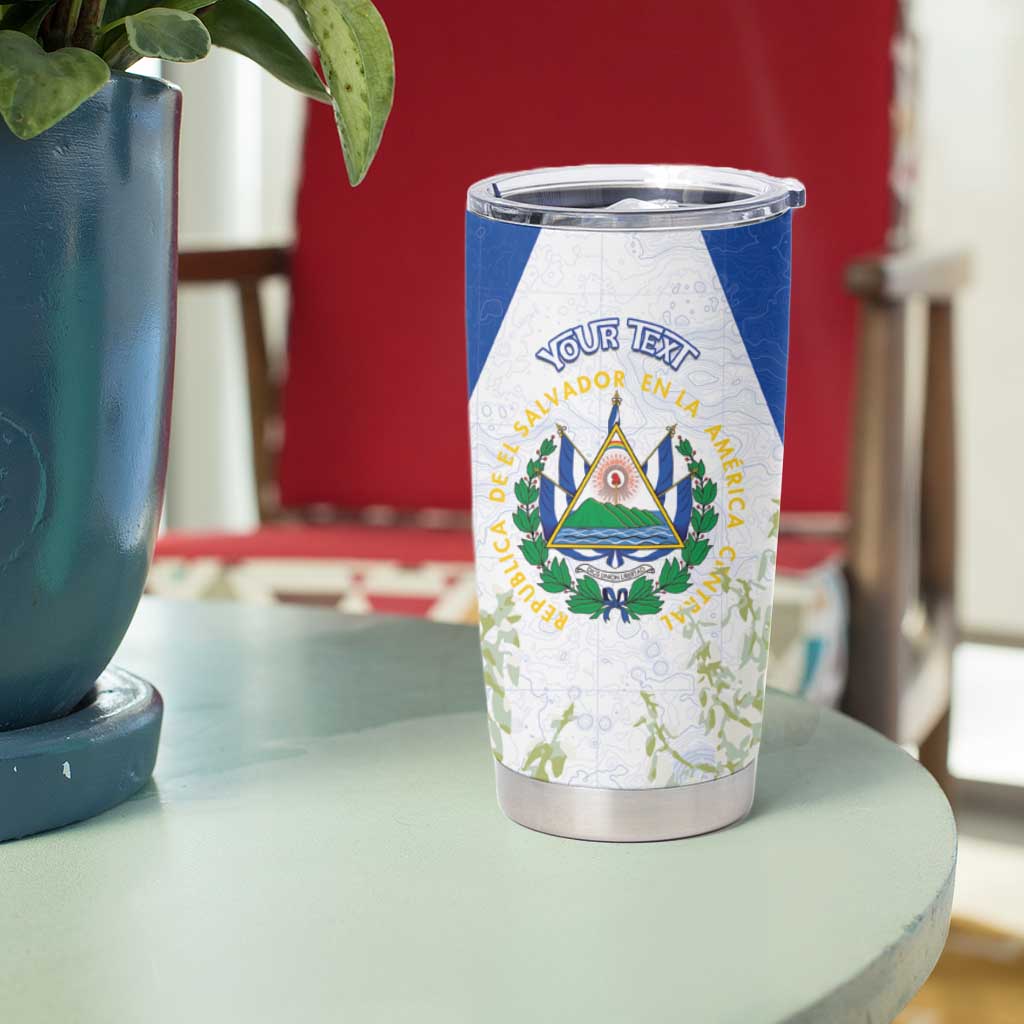 Personalized El Salvador Tumbler Cup Torogoz Bird Map