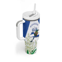 Personalized El Salvador Tumbler With Handle Torogoz Bird Map