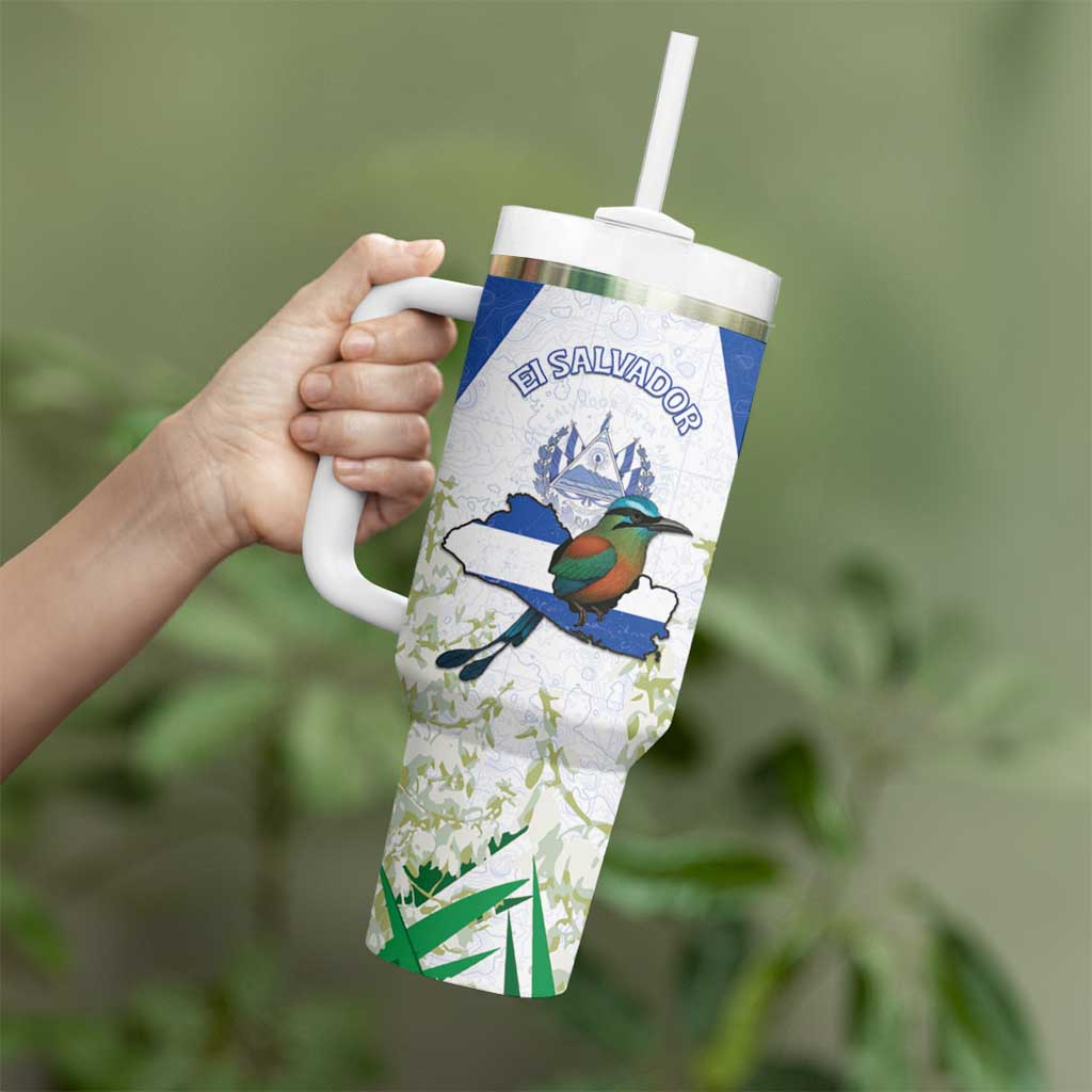 Personalized El Salvador Tumbler With Handle Torogoz Bird Map