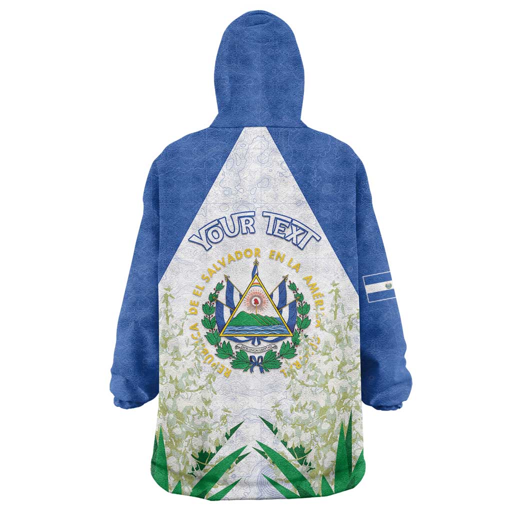 Personalized El Salvador Wearable Blanket Hoodie Torogoz Bird Map