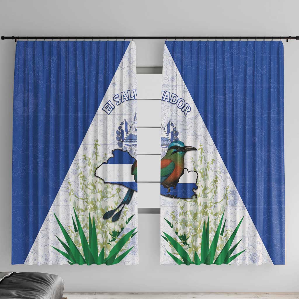 El Salvador Window Curtain Torogoz Bird Map