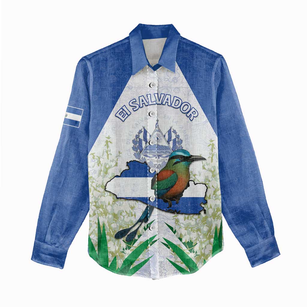 Personalized El Salvador Women Casual Shirt Torogoz Bird Map