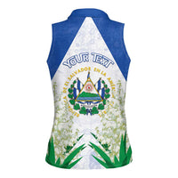 Personalized El Salvador Women Sleeveless Polo Shirt Torogoz Bird Map