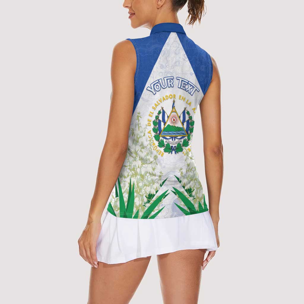 Personalized El Salvador Women Sleeveless Polo Shirt Torogoz Bird Map