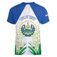 Personalized El Salvador Women V-Neck T-Shirt Torogoz Bird Map