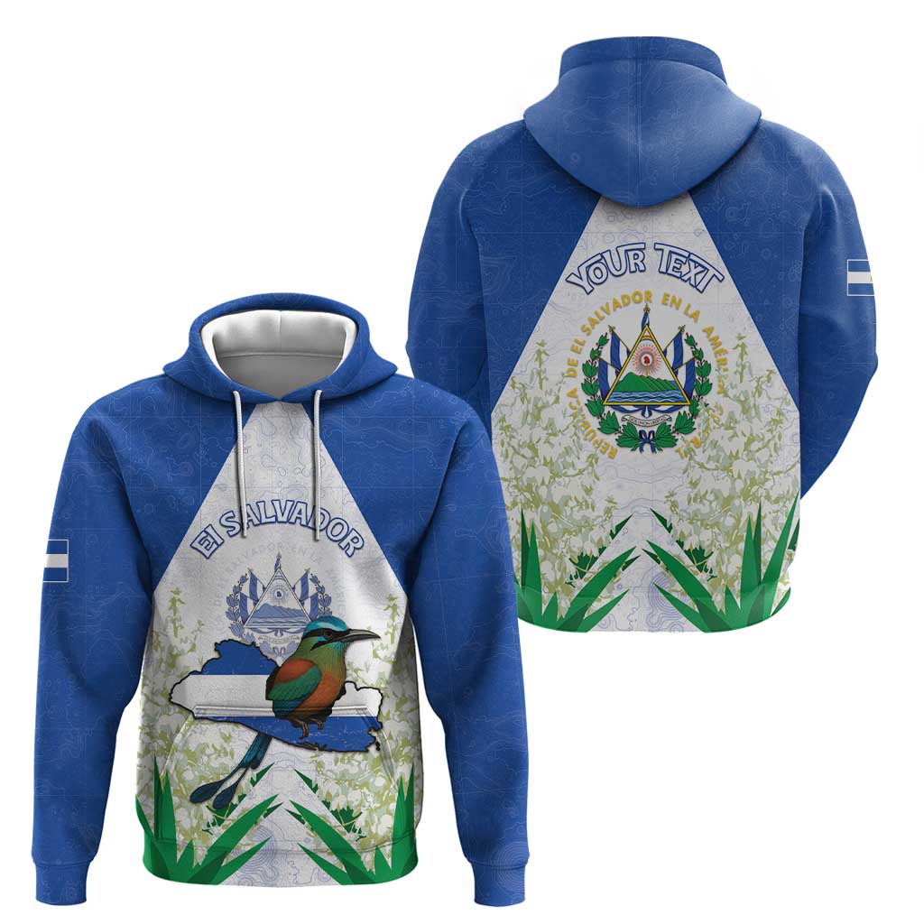 Personalized El Salvador Zip Hoodie Torogoz Bird Map