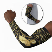 Egyptian God Ptah Arm Sleeves Gold Mummy Wrap Hieroglyphics Patterns
