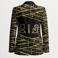 Egyptian God Ptah Blazer Gold Mummy Wrap Hieroglyphics Patterns