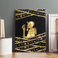 Egyptian God Ptah Canvas Wall Art Gold Mummy Wrap Hieroglyphics Patterns