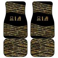 Egyptian God Ptah Car Mats Gold Mummy Wrap Hieroglyphics Patterns