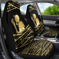 Egyptian God Ptah Car Seat Cover Gold Mummy Wrap Hieroglyphics Patterns