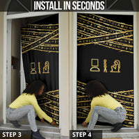 Egyptian God Ptah Door Cover Gold Mummy Wrap Hieroglyphics Patterns