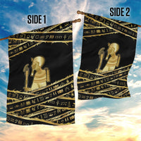 Egyptian God Ptah Garden Flag Gold Mummy Wrap Hieroglyphics Patterns