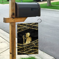 Egyptian God Ptah Garden Flag Gold Mummy Wrap Hieroglyphics Patterns
