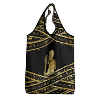 Egyptian God Ptah Grocery Bag Gold Mummy Wrap Hieroglyphics Patterns