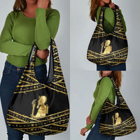 Egyptian God Ptah Grocery Bag Gold Mummy Wrap Hieroglyphics Patterns