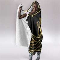 Egyptian God Ptah Hooded Blanket Gold Mummy Wrap Hieroglyphics Patterns