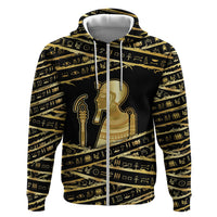Egyptian God Ptah Hoodie Gold Mummy Wrap Hieroglyphics Patterns