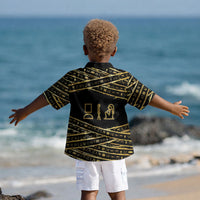 Egyptian God Ptah Kid Hawaiian Shirt Gold Mummy Wrap Hieroglyphics Patterns DT05