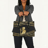 Egyptian God Ptah Leather Bag Gold Mummy Wrap Hieroglyphics Patterns