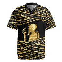 Egyptian God Ptah Rugby Jersey Gold Mummy Wrap Hieroglyphics Patterns