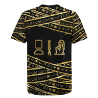 Egyptian God Ptah Rugby Jersey Gold Mummy Wrap Hieroglyphics Patterns
