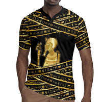 Egyptian God Ptah Rugby Jersey Gold Mummy Wrap Hieroglyphics Patterns