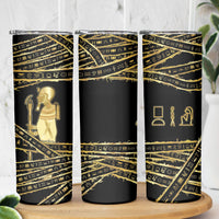 Egyptian God Ptah Skinny Tumbler Gold Mummy Wrap Hieroglyphics Patterns