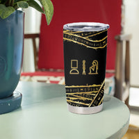 Egyptian God Ptah Tumbler Cup Gold Mummy Wrap Hieroglyphics Patterns