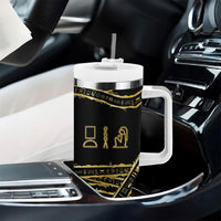 Egyptian God Ptah Tumbler With Handle Gold Mummy Wrap Hieroglyphics Patterns