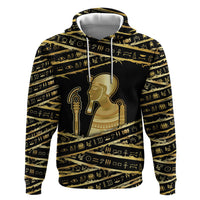 Egyptian God Ptah Zip Hoodie Gold Mummy Wrap Hieroglyphics Patterns