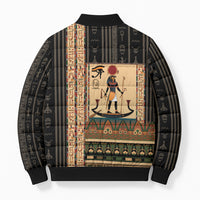 Egyptian God Ra Bomber Puffer Jacket Ancient Mythology Solar Barque Falcon