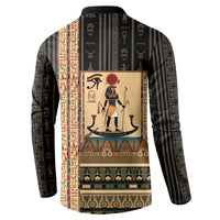 Egyptian God Ra Button Sweatshirt Ancient Mythology Solar Barque Falcon