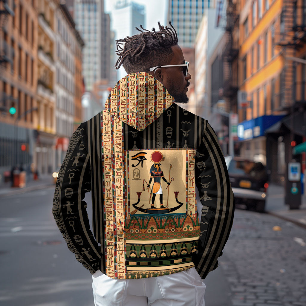 Egyptian God Ra Hoodie Ancient Mythology Solar Barque Falcon